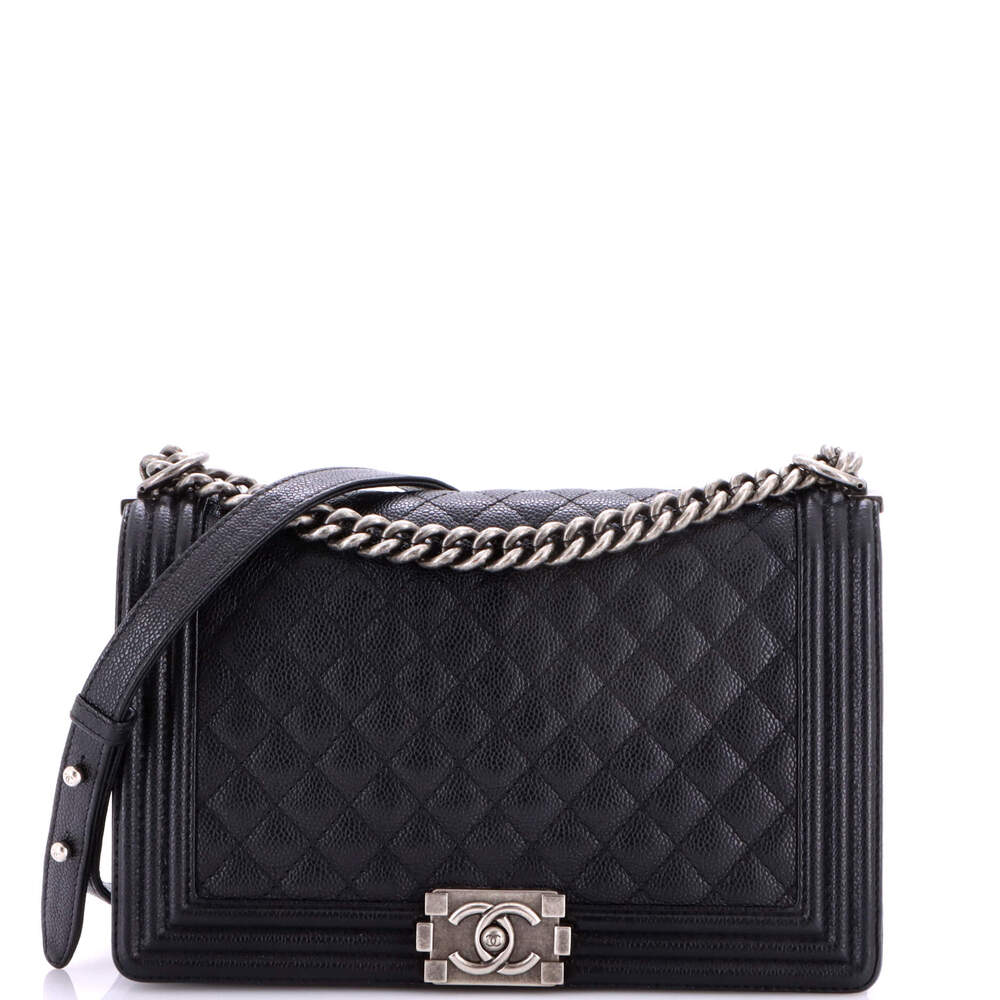 Chanel Boy Flap Bag Quilted Caviar New #264235C38B